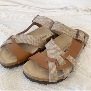 BIRKENSTOCK PAPILLIO Pisa Slide Tan Texture Sandal